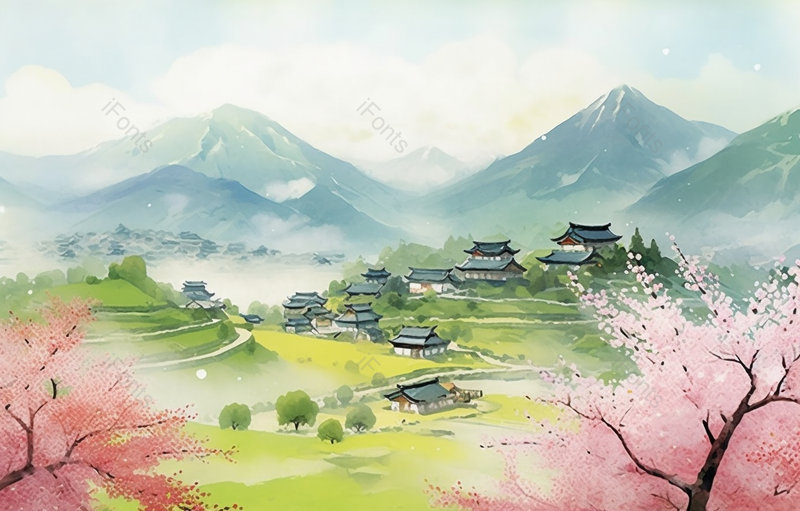 江南的春天水墨画,插画/手绘图,插画/手绘图库,插画/手绘图下载,插画/手绘